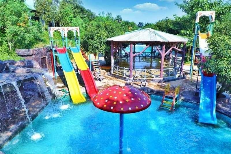 Kids water slides inside Farm 33 Goa